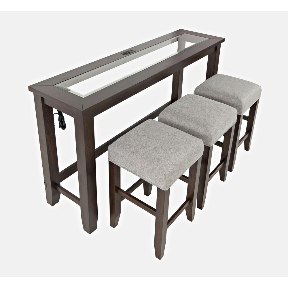 Contemporary 4 Piece Counter Height 66" Dining Table Set with USB Charging. Picture 1