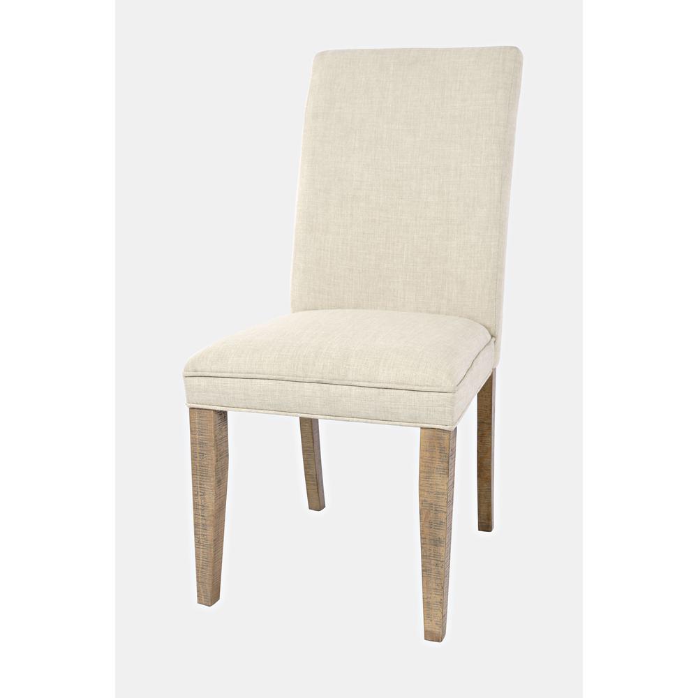 Modern Rustic Distressed Pine Upholstered Parsons Dining Chair (Set of 2). Picture 2