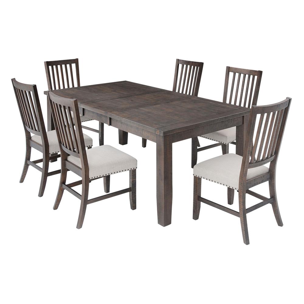 Rustic Distressed 78" Seven-Piece Dining Set. Picture 2