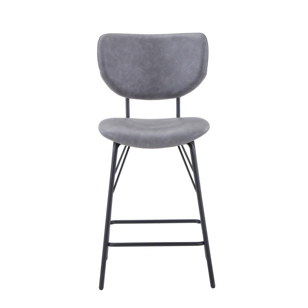 Modern Faux Leather Split-Back Upholstered Counter Height Barstool (Set of 2). Picture 1
