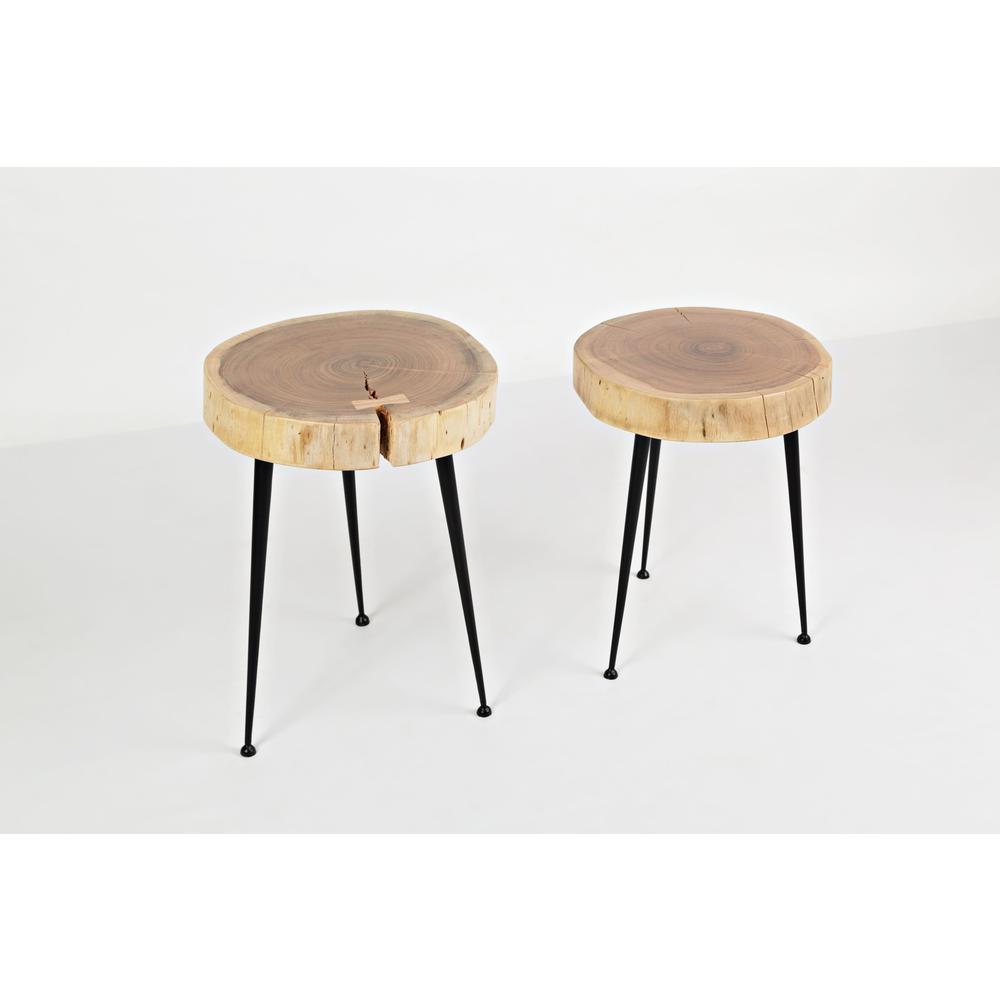 Flat-Pack Wood and Iron Accent Tables (Set of 2). Picture 8