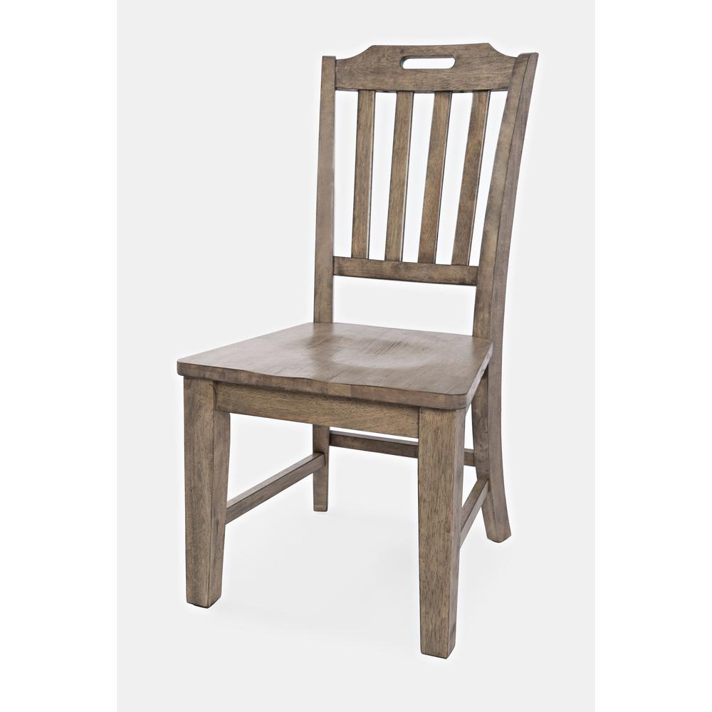 Modern Contemporary Solid Wood Slatback Handle Dining Chair (Set of 2). Picture 2