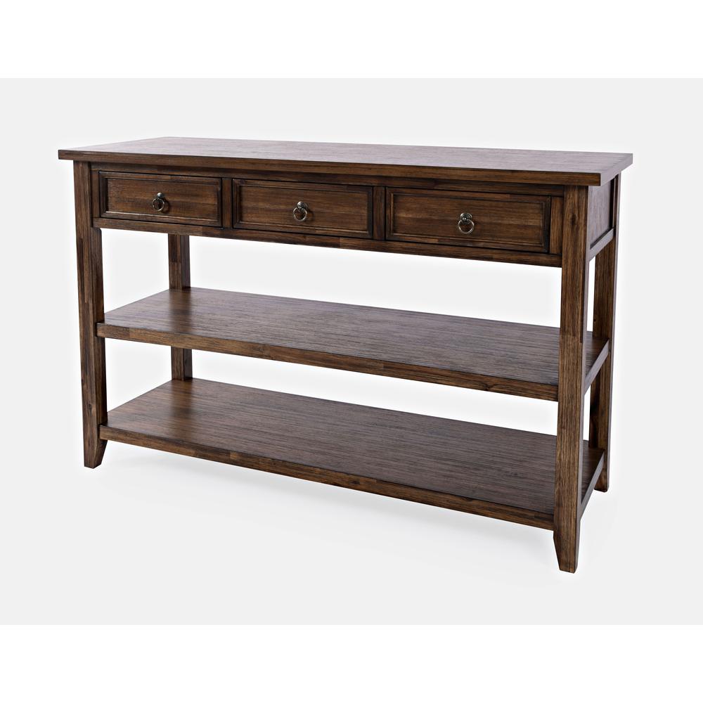 Mission Style  Sofa Table with Three Drawers. Picture 2