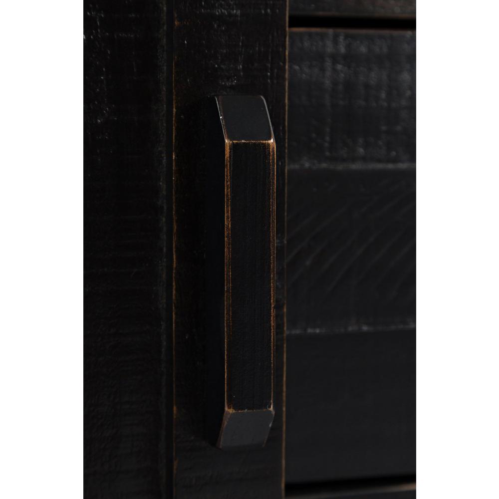 Madison County Rustic Reclaimed Pine Farmhouse 32" Barn Door Accent Cabinet, Vintage Black. Picture 10