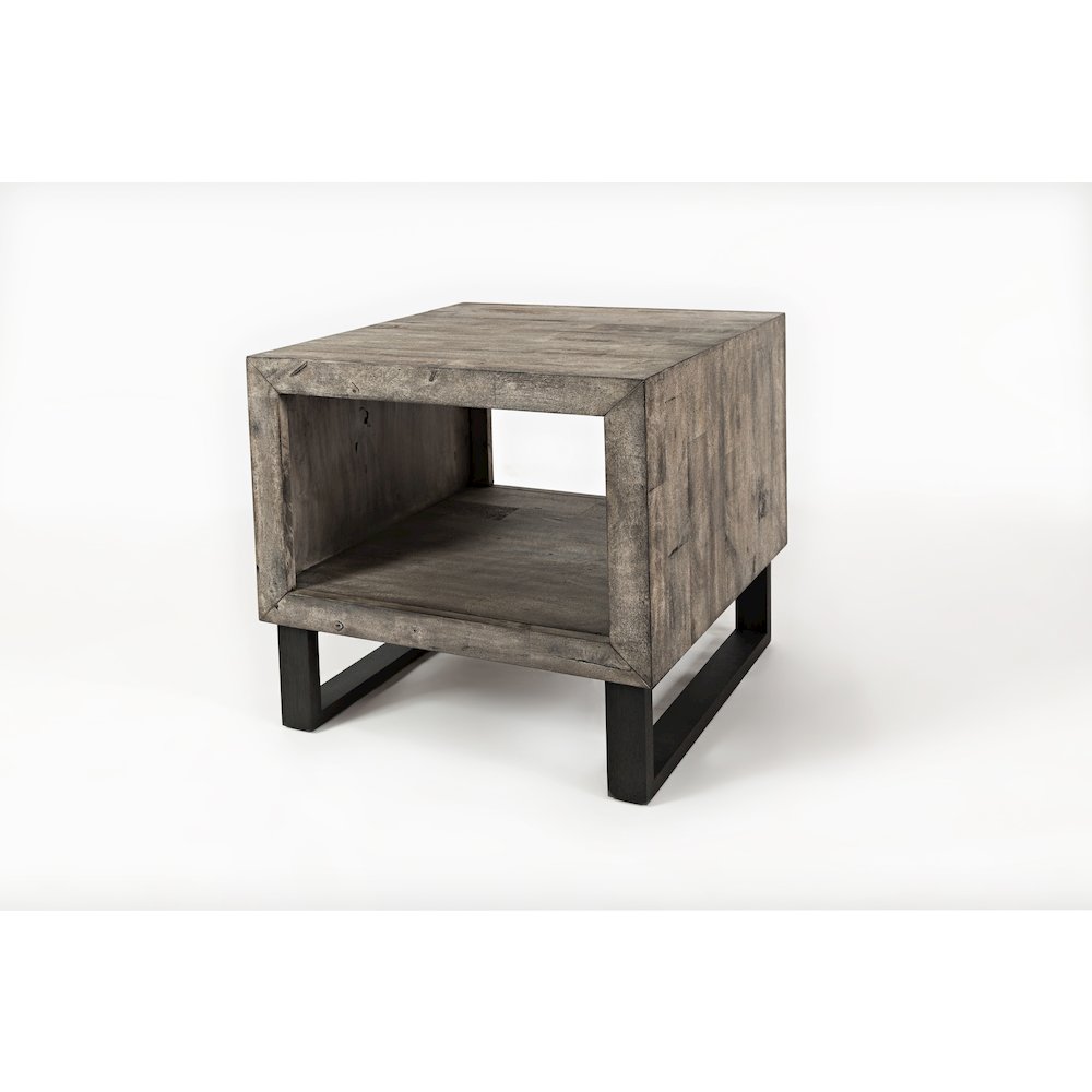 Mulholland Drive Modern Distressed Solid Wood End Table. Picture 2