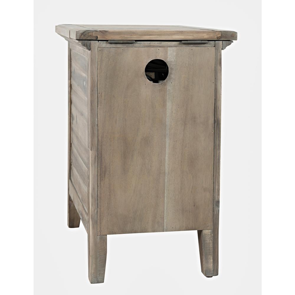 Distressed Acacia USB Charging Chairside End Table. Picture 5