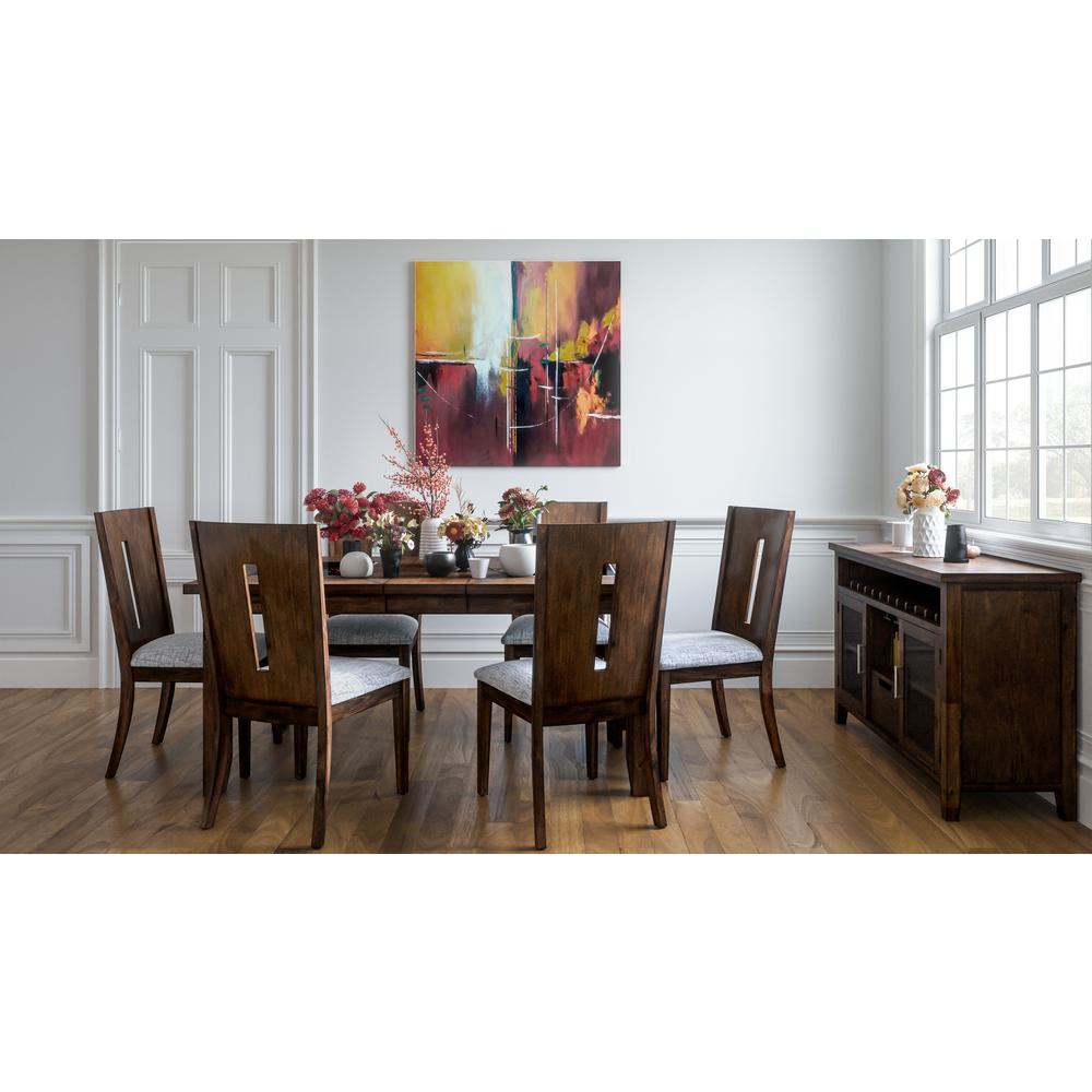 Contemporary 66" Seven-Piece Dining Set with Upholstered Chairs. Picture 11