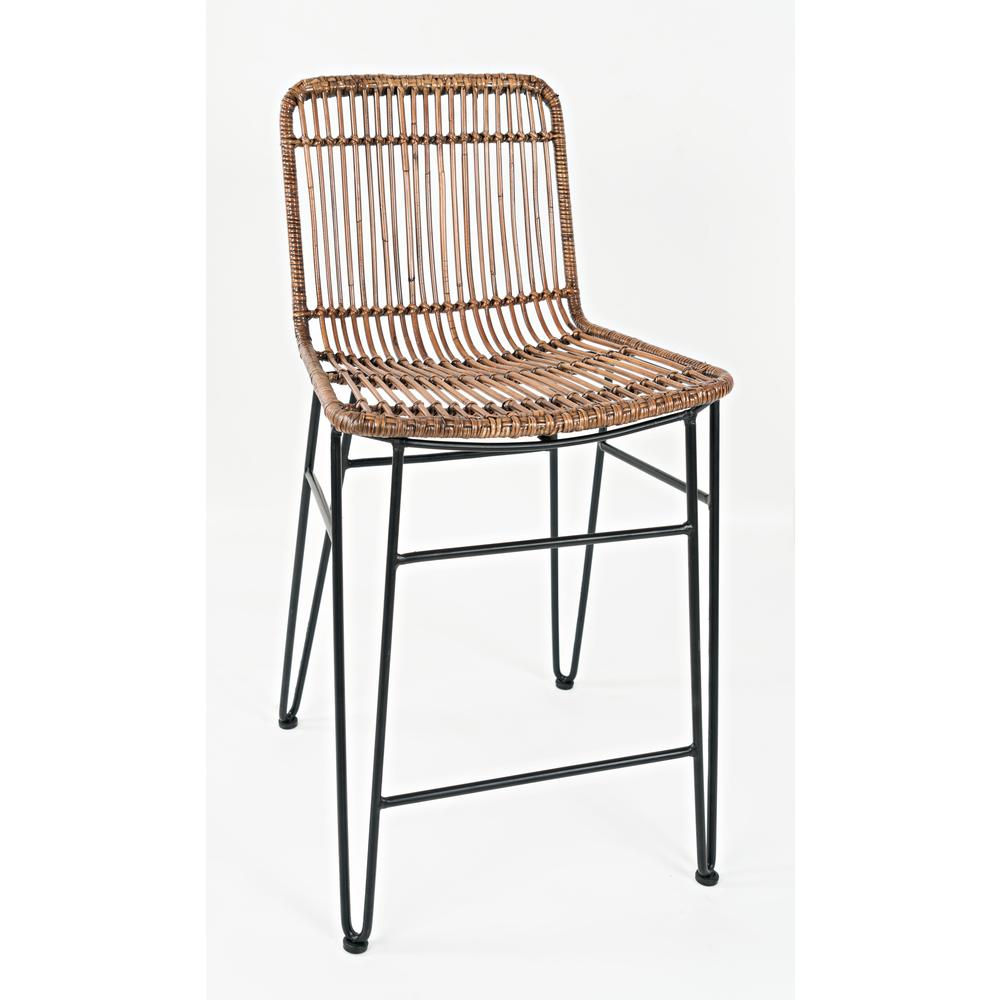 Hairpin Modern Global Rattan Counter Barstool (Set of 2). Picture 3