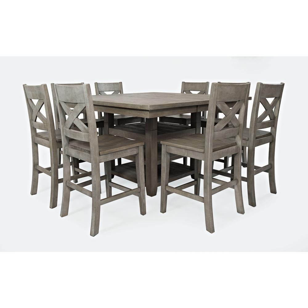 Coastal Reclaimed Pine 60" Nine-Piece Counter Height Dining Set. Picture 1