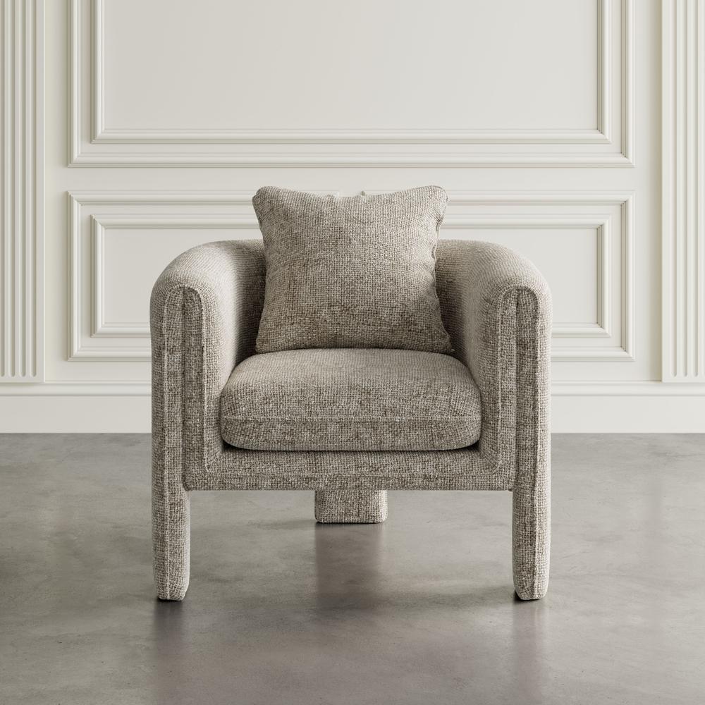 Adley Modern Upholstered Vintage Accent Armchair with Pillow. Picture 8