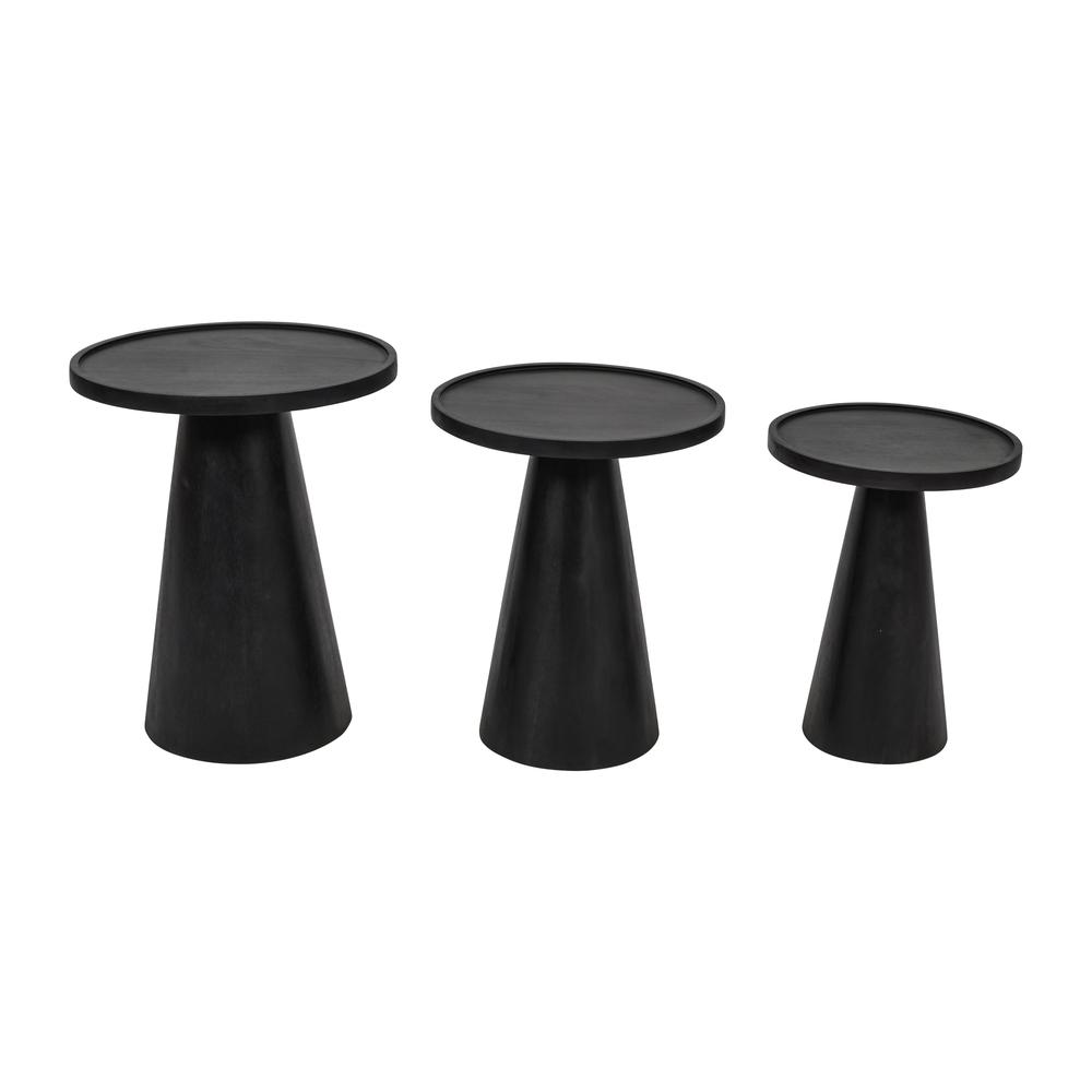 Knox Mid-Century Modern Solid Hardwood Round Accent Tables (Set of 3). Picture 7