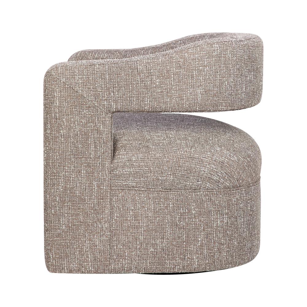 Modern Sculpted Curved Upholstered Swivel Accent Chair. Picture 5