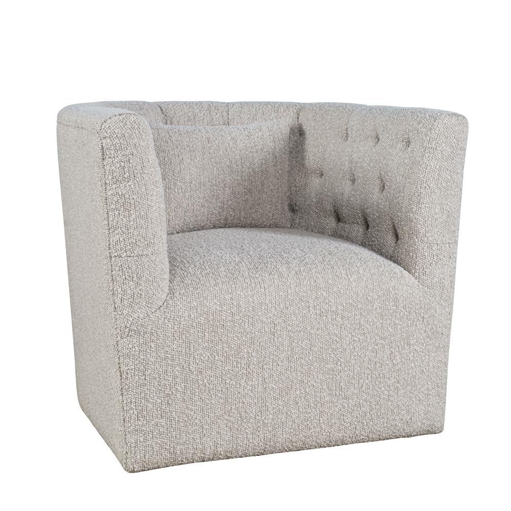 Everly Boucle Modern Transitional Swivel Accent Chair. Picture 2