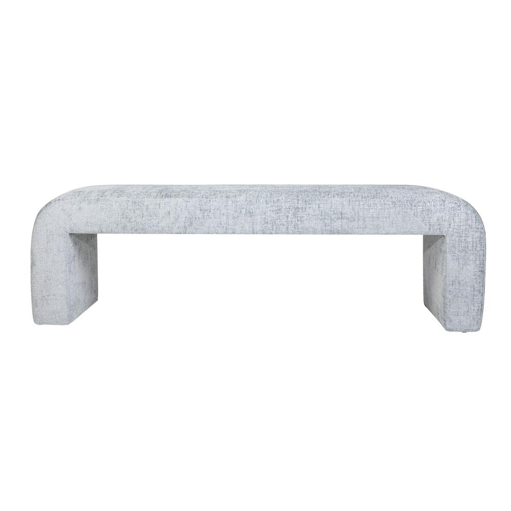 Modern Luxury Curved Upholstered Jacquard Bench - Large. Picture 1