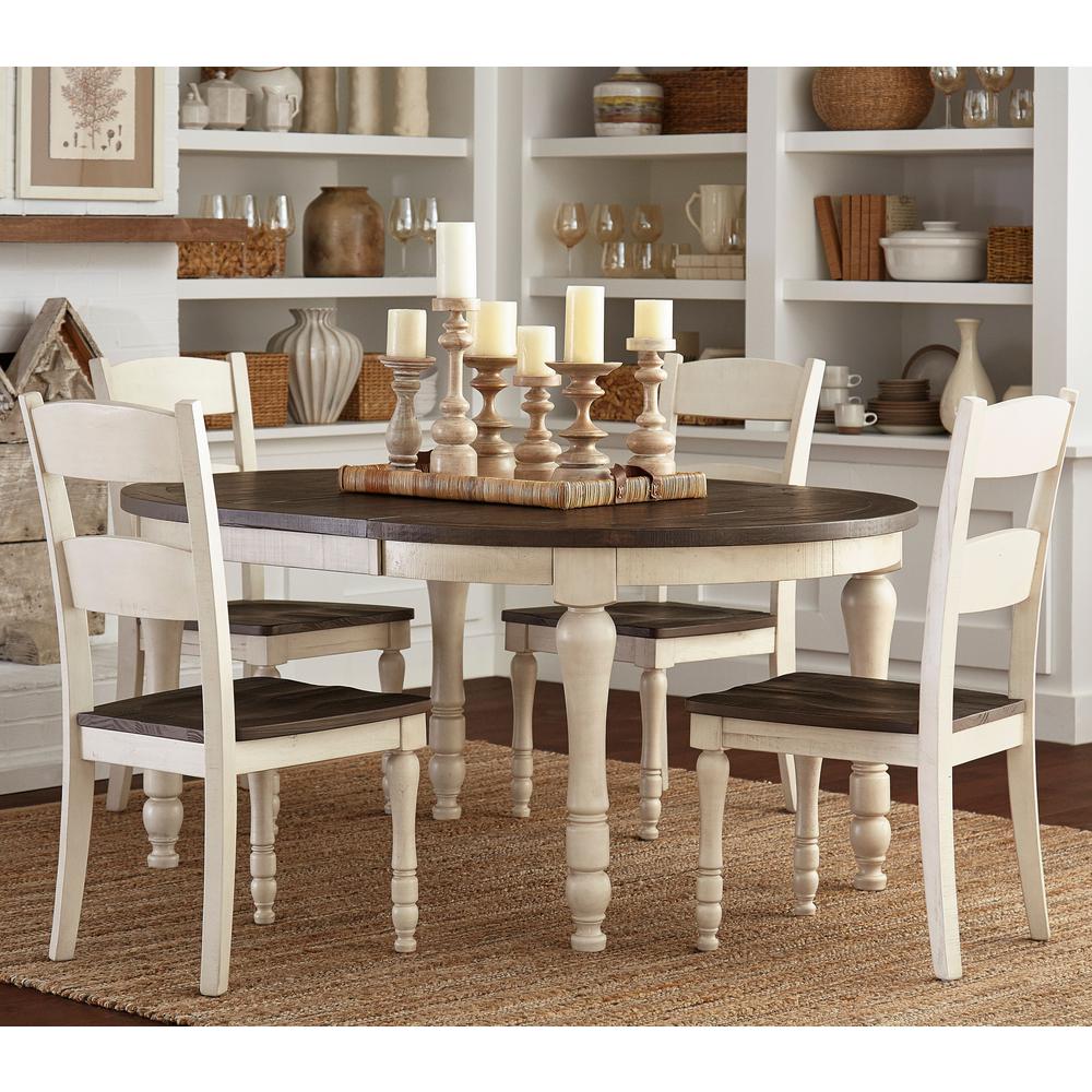 Reclaimed Pine 66" Oval Farmhouse Five-Piece Dining Set. Picture 11