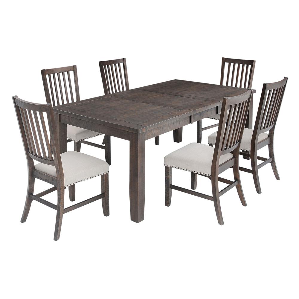 Rustic Distressed 78" Seven-Piece Dining Set. Picture 1