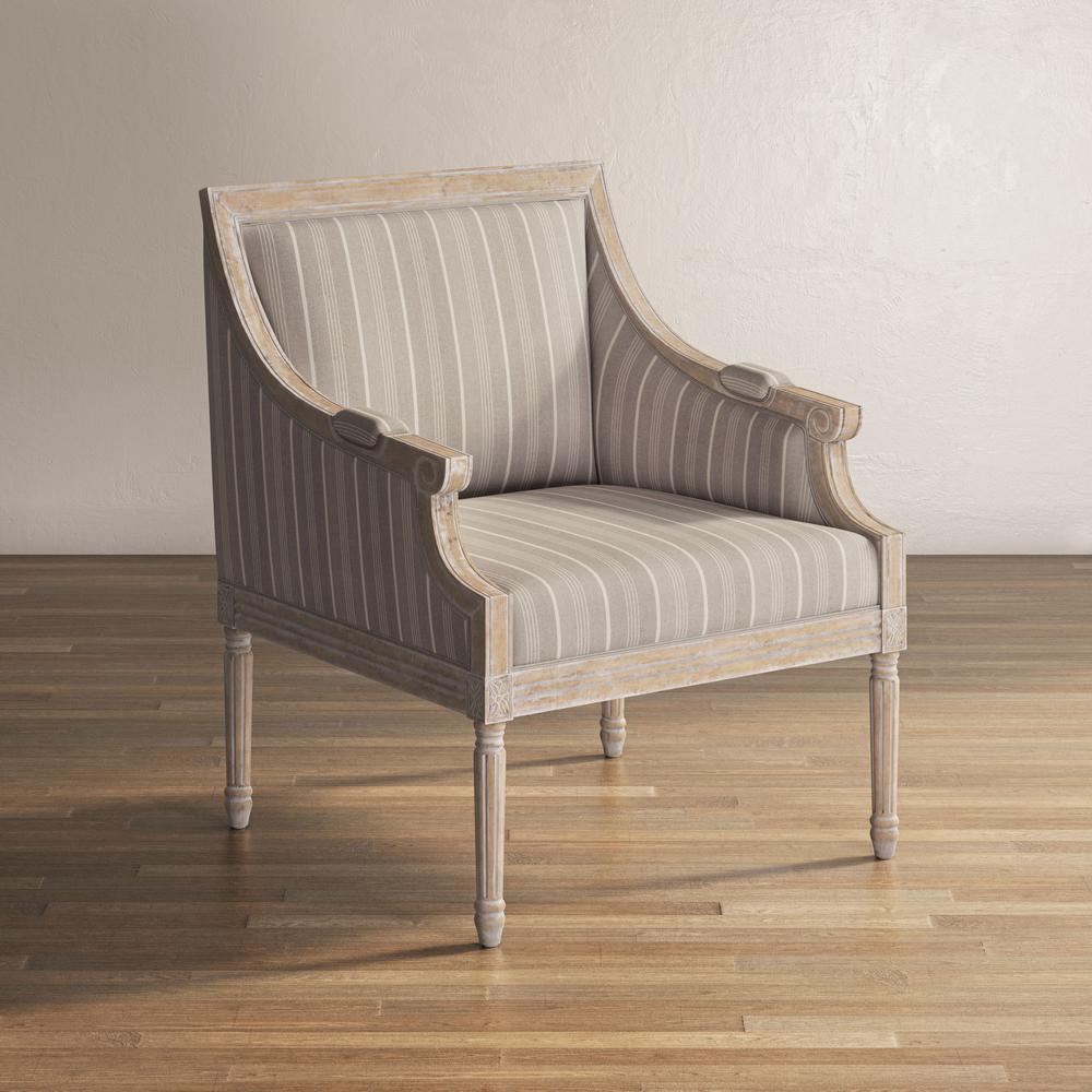 McKenna French Detailing Upholstered Accent Chair, Taupe. Picture 5