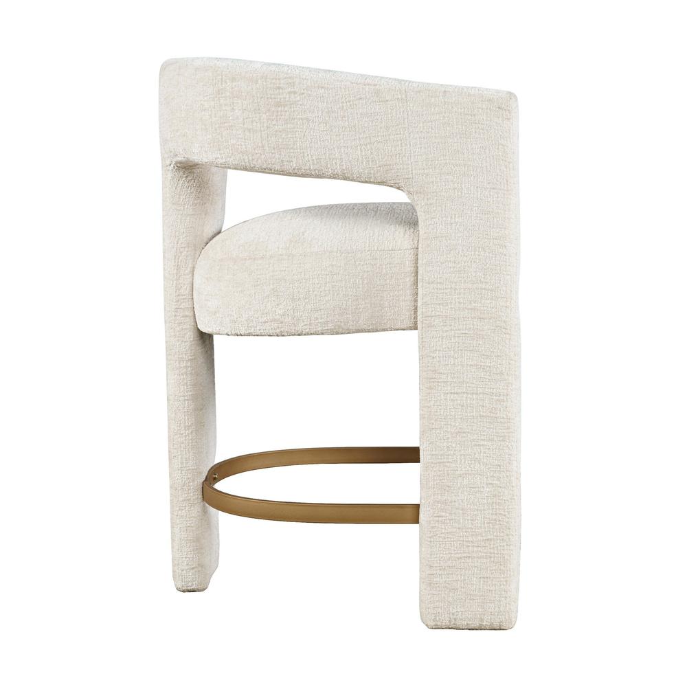 Gwen Modern Luxury Jacquard Fabric Upholstered Sculpture Counter Stool. Picture 5