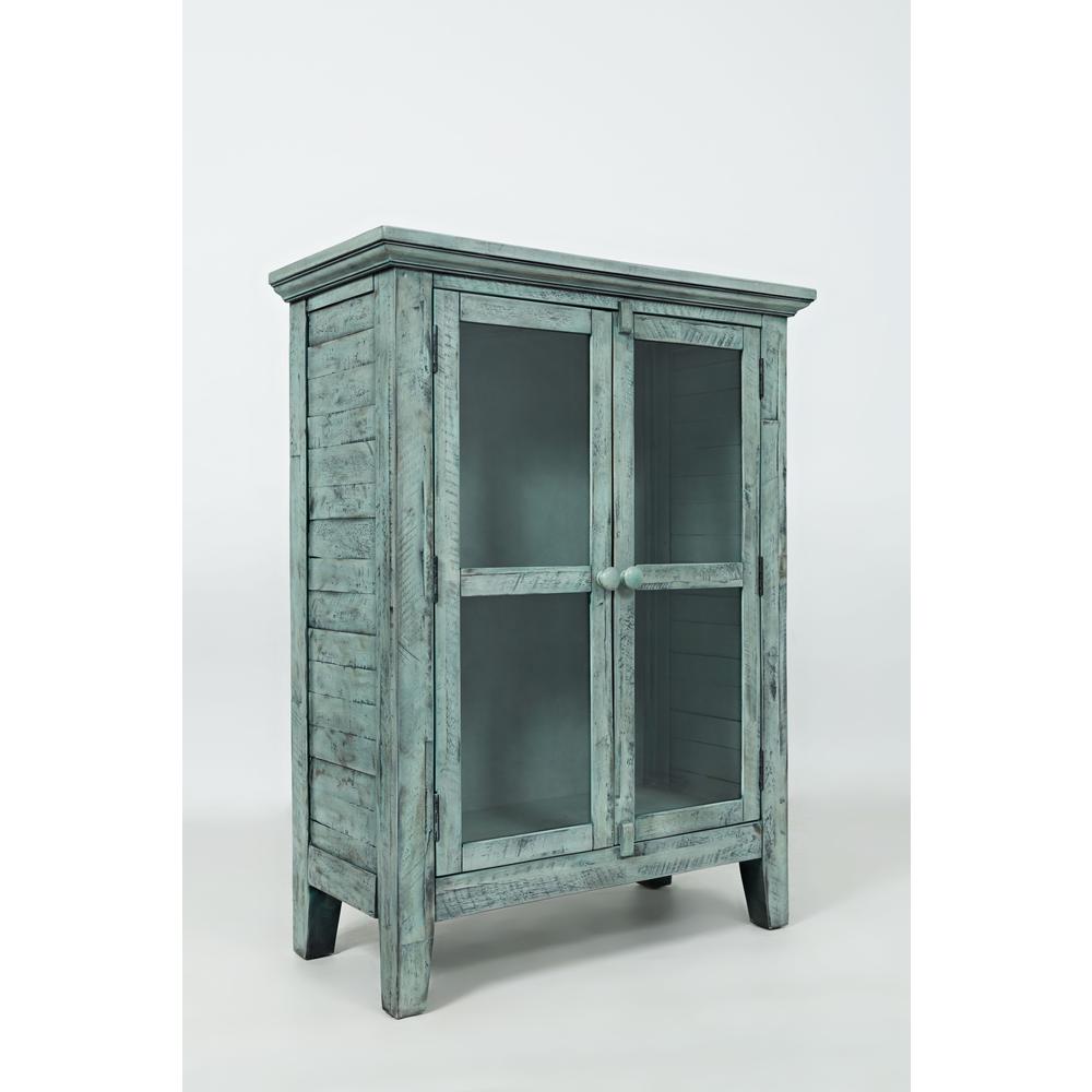 32" Coastal Distressed Acacia Two-Door Accent Cabinet. Picture 3
