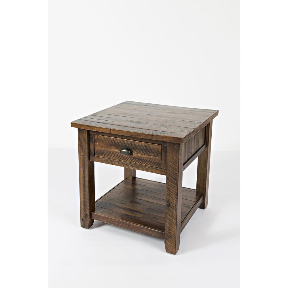 Rustic Farmhouse Distressed Acacia End Table. Picture 2