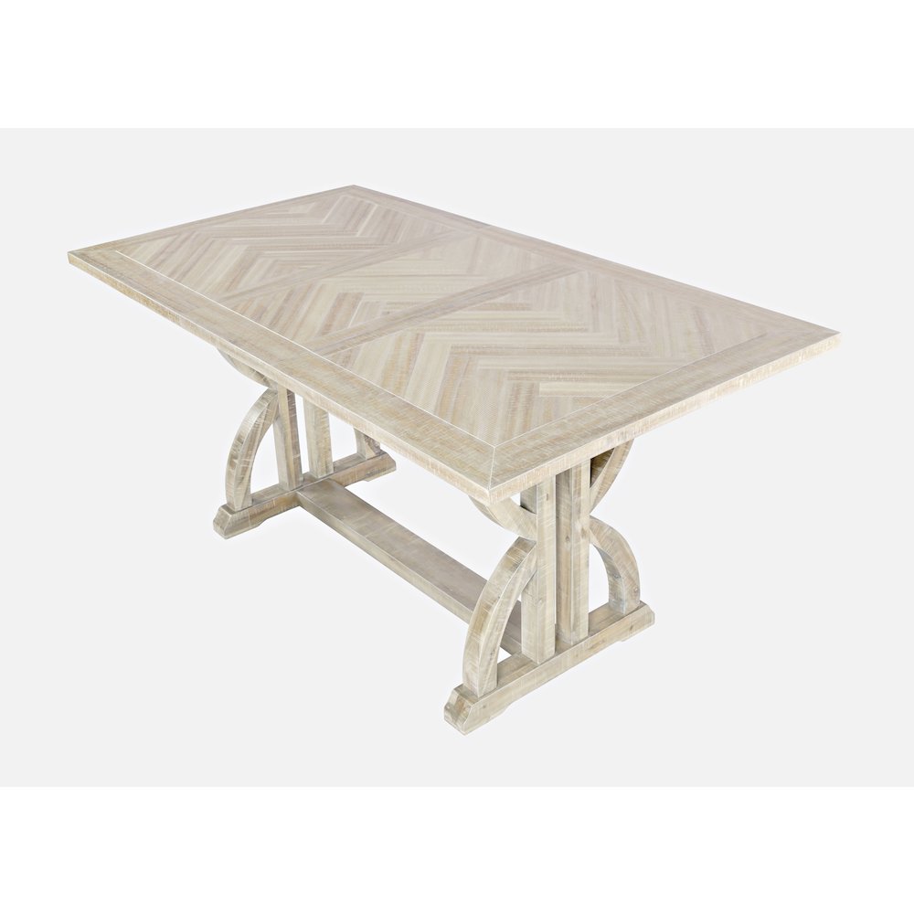 Fairview Transitional Herringbone Distressed Acacia Extension 78" Dining Table. Picture 2