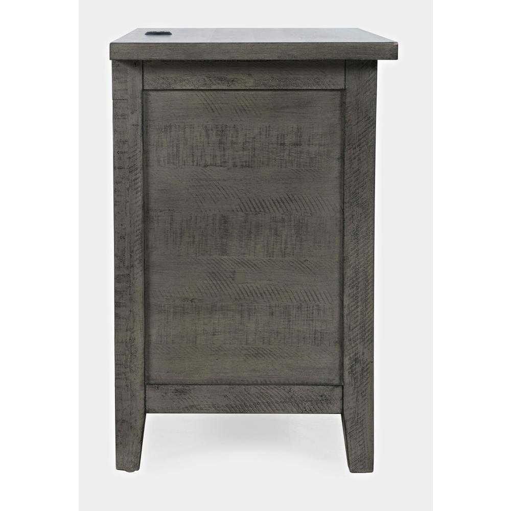 Contemporary Coastal Distressed Acacia USB Charging Nightstand. Picture 6
