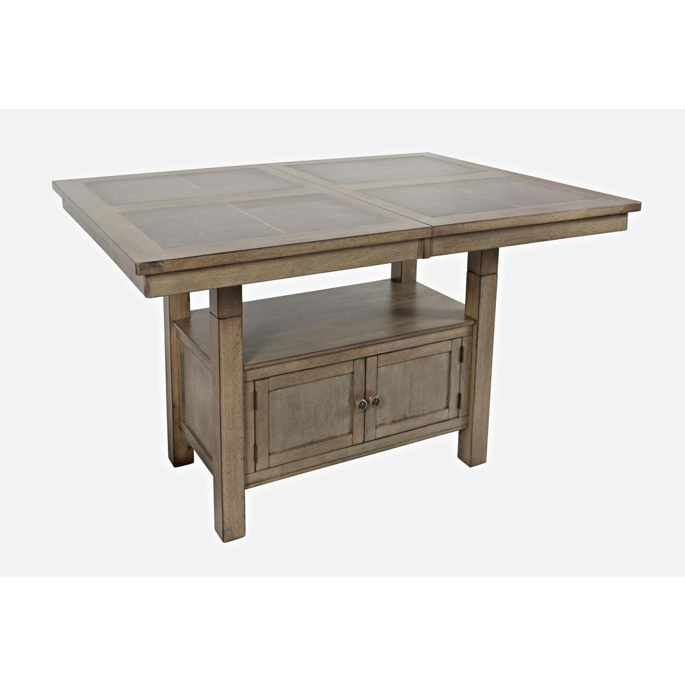 Modern 74'' Storage Dining Table with Tile Inlay and Adjustable Height. Picture 4