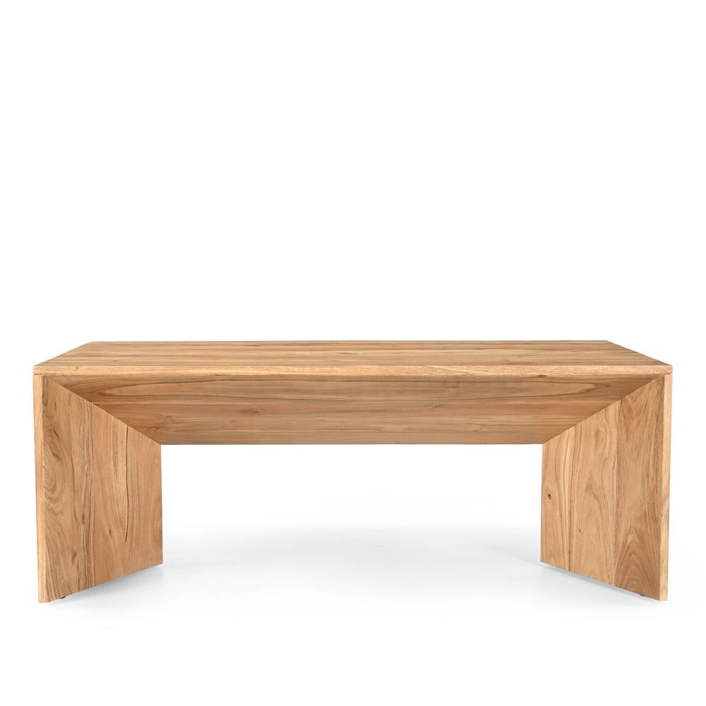 Lux Solid Wood 48" Modern Angled Coffee Table. Picture 1