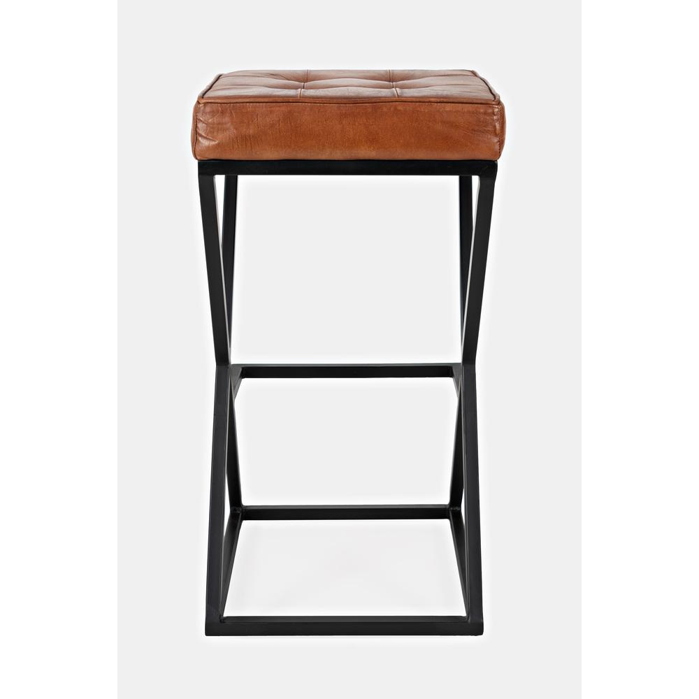 ed Modern Leather Backless Stool. Picture 5