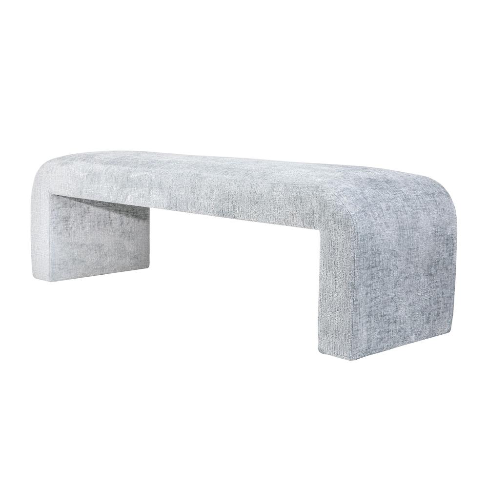 Modern Luxury Curved Upholstered Jacquard Bench - Large. Picture 2