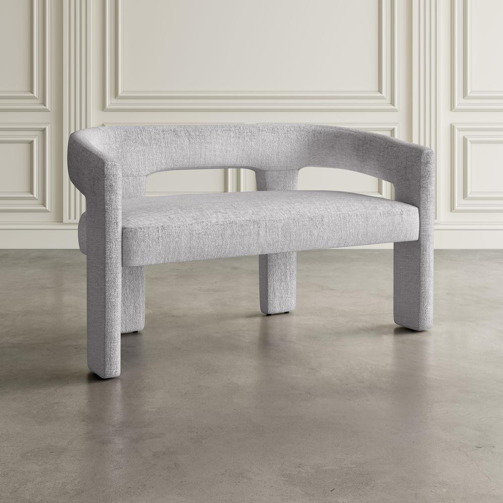 Modern Luxury Jacquard Fabric Upholstered Sculpture Bench. Picture 9