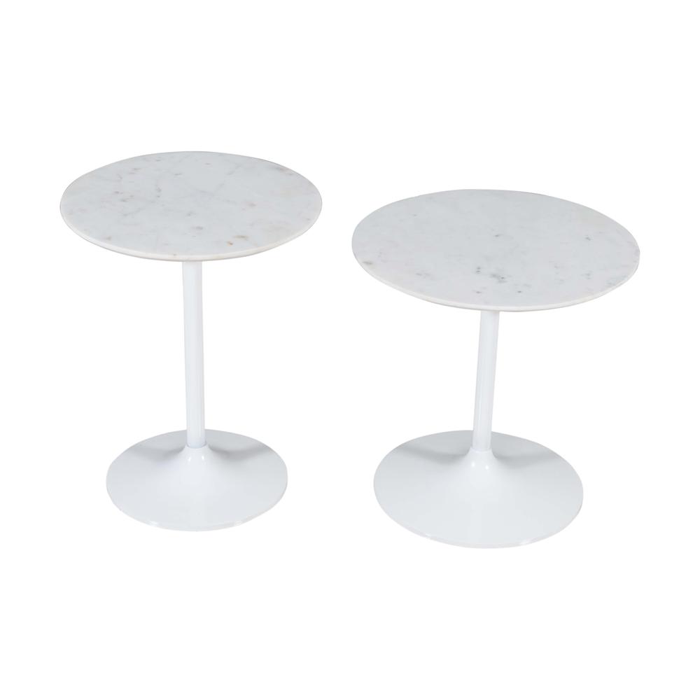 arble and Iron Modern Luxury Accent Tables (Set of 2). Picture 2
