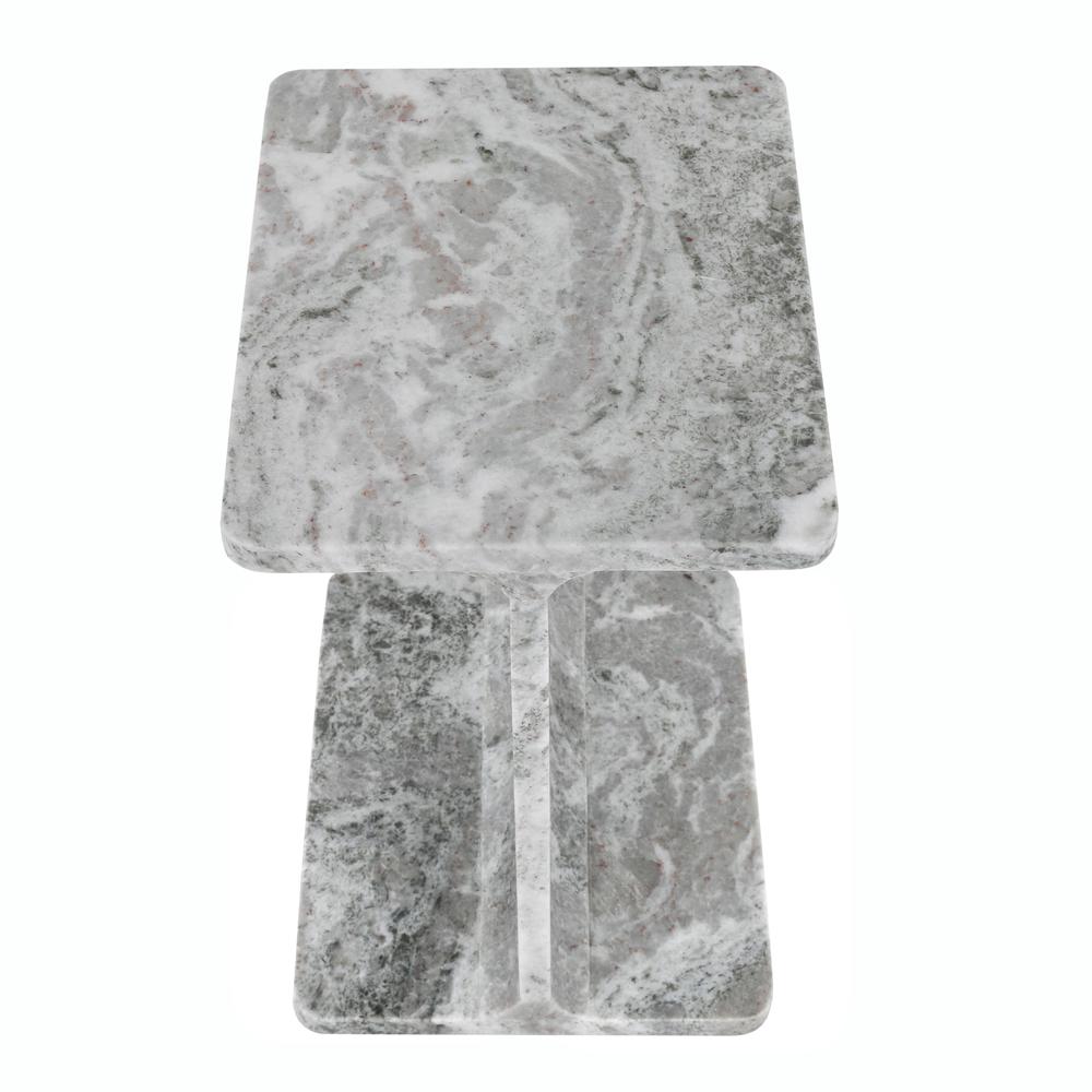 Enzo Luxury Genuine Solid Marble Icon End Table. Picture 3