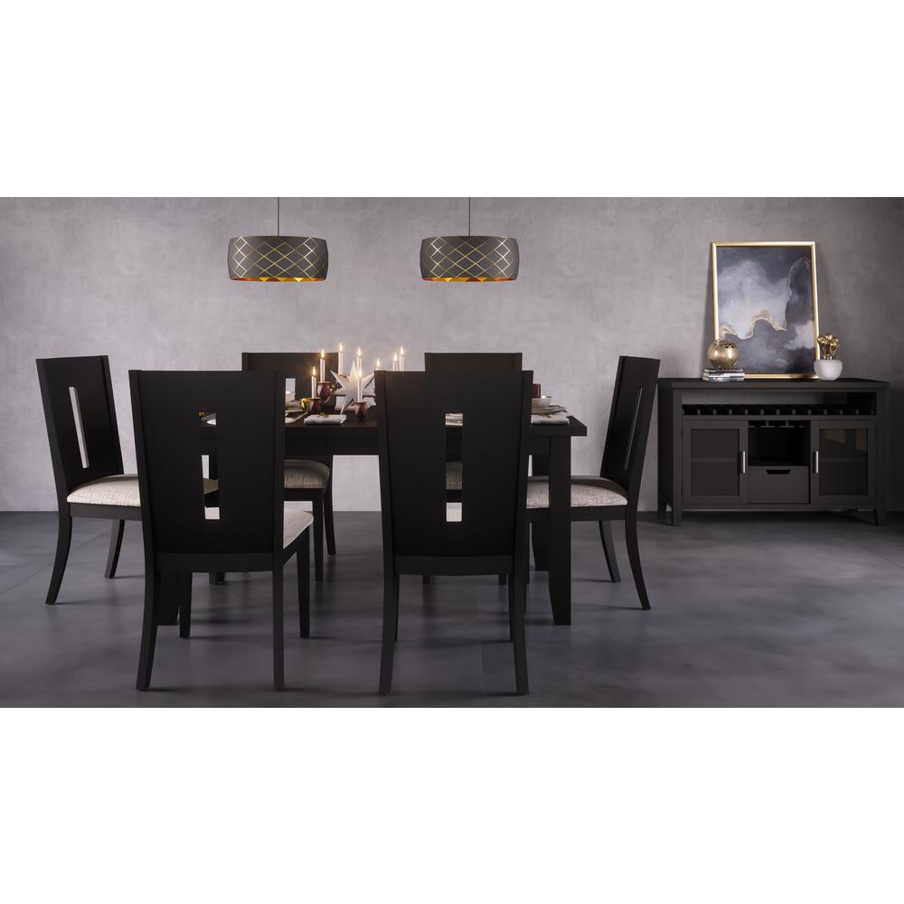 Contemporary 66" Seven-Piece Dining Set with Upholstered Chairs. Picture 9