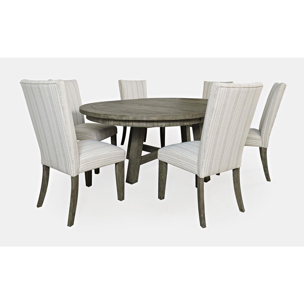 Contemporary Rustic Farmhouse Seven Piece Dining Table Set. Picture 1