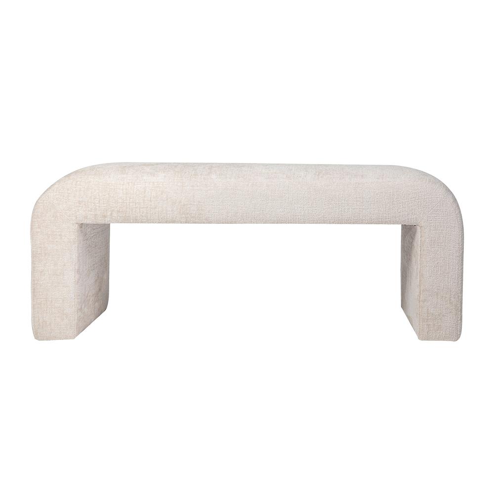 Modern Luxury Curved Upholstered Jacquard Bench - Small. Picture 1