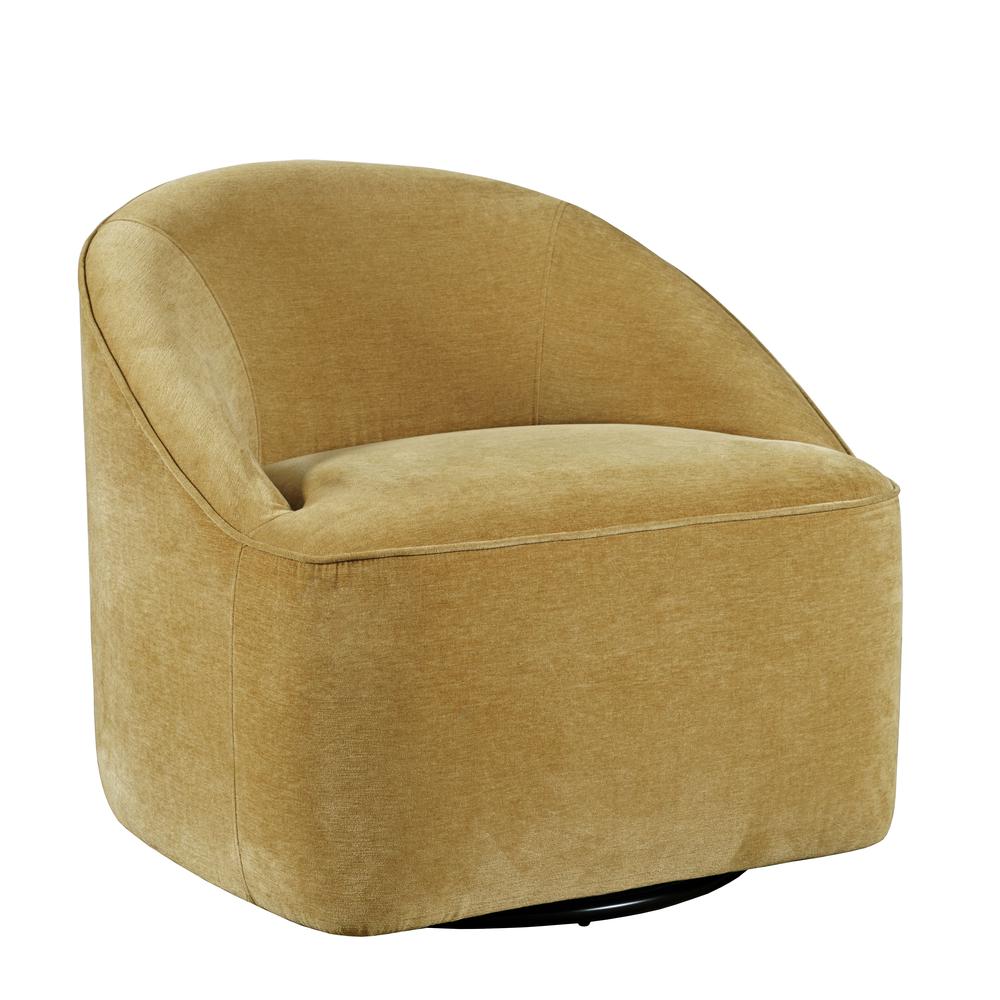 Mid-Century Modern Upholstered Casual Swivel Accent Chair. Picture 2