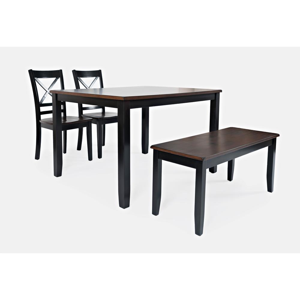 4-Pack Dining Set - Table with 2 Chairs and Bench. Picture 1