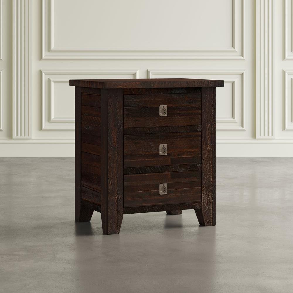 Distressed Rustic Solid Acacia Nightstand. Picture 7
