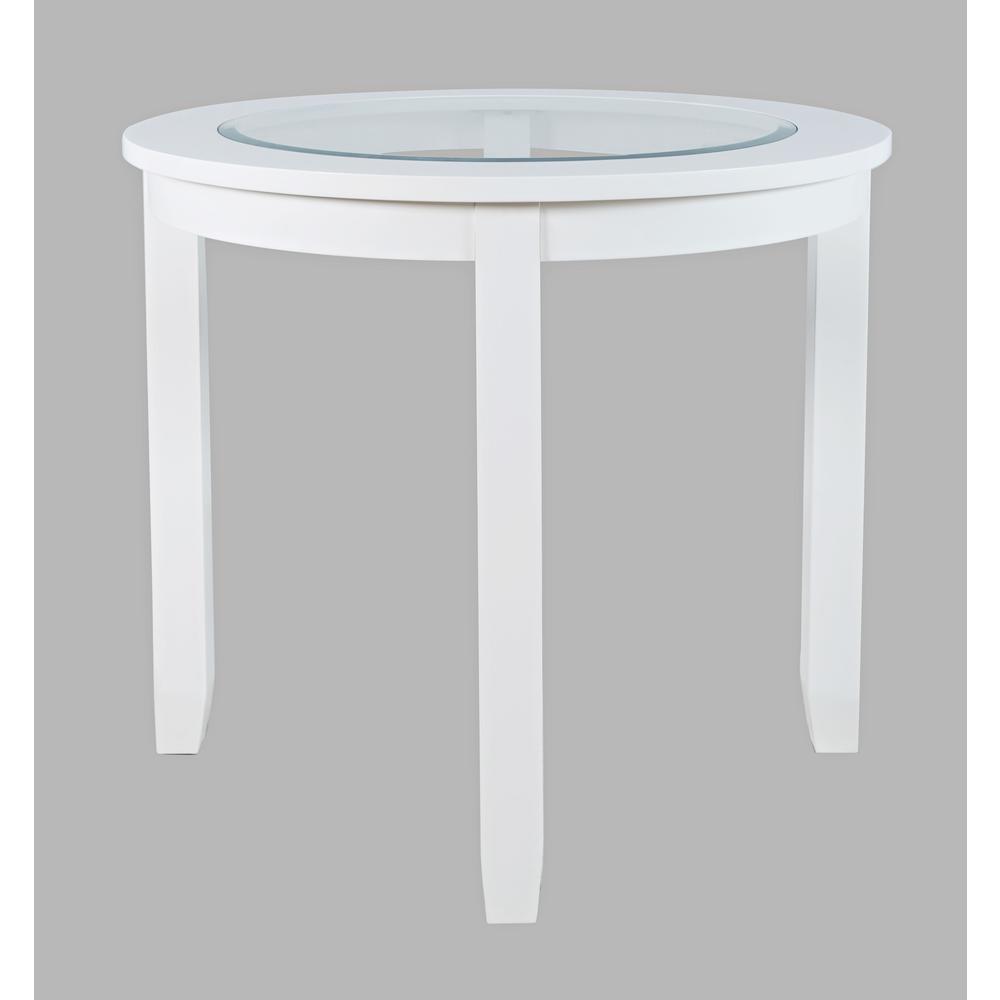 Contemporary 42" Round Counter Height Glass Inlay Dining Table. Picture 2