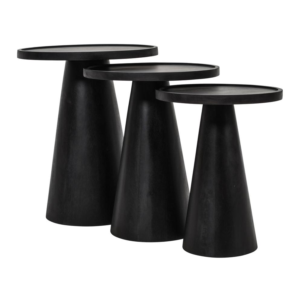 Knox Mid-Century Modern Solid Hardwood Round Accent Tables (Set of 3). Picture 6