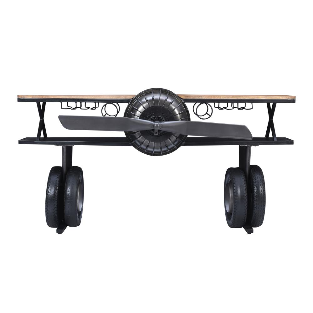 72" Airplane Bar Aviator Lounge Console Table, Reclaimed Hardware and Storage. Picture 9