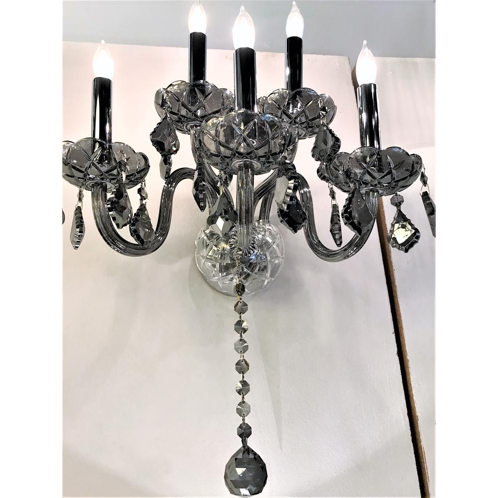 Worldwide Lighting Provence Collection 3 Light Chrome Finish and  Chrome Crystal Wall Sconce 13 W x 18 H Medium Two 2 Tier