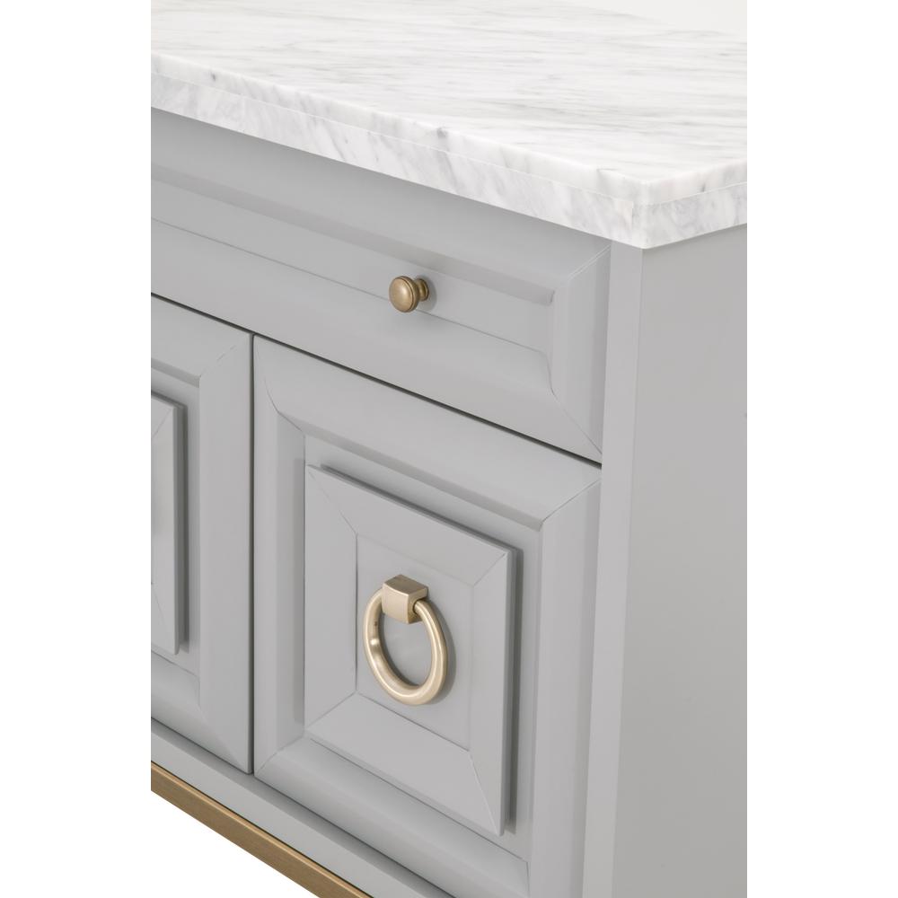 Azure Carrera Media Chest in Dove Gray, White Carrera Marble, Brushed Gold. Picture 5