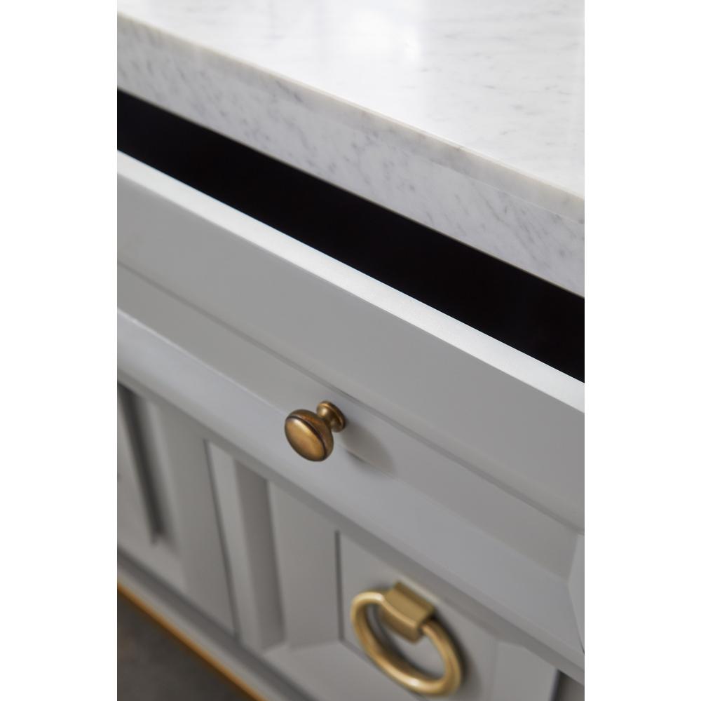 Azure Carrera Media Chest in Dove Gray, White Carrera Marble, Brushed Gold. Picture 7