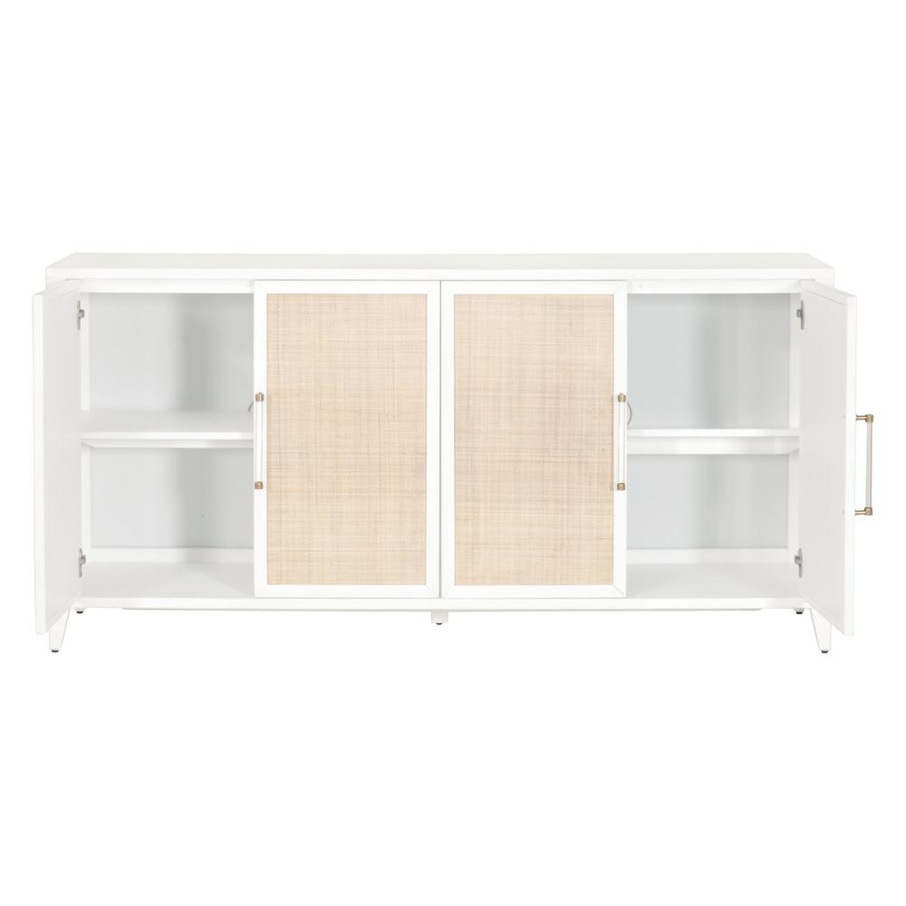 Holland Media Sideboard, Matte White, Natural, Brushed Brass. Picture 2