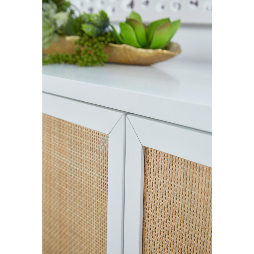 Holland Media Sideboard, Matte White, Natural, Brushed Brass. Picture 7