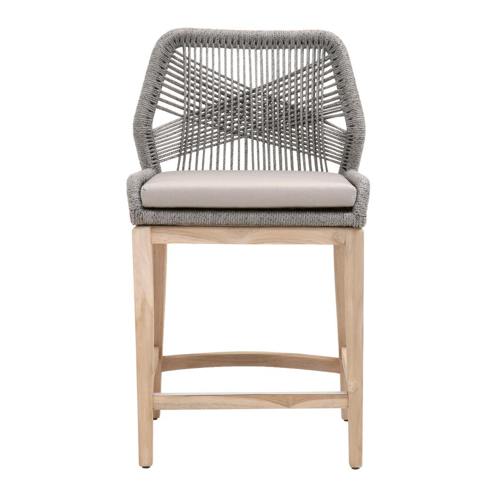 Loom Outdoor Counter Stool  in Gray Teak. Picture 1