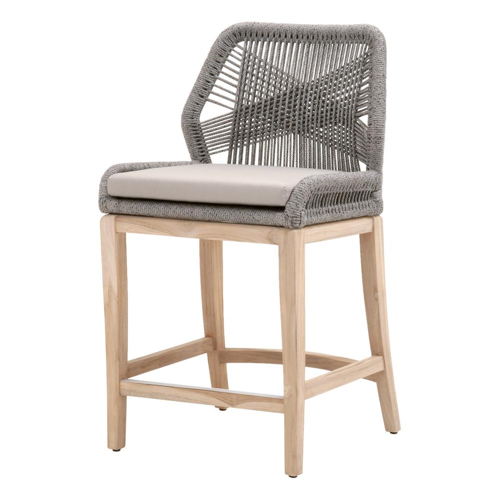 Loom Outdoor Counter Stool  in Gray Teak. Picture 2