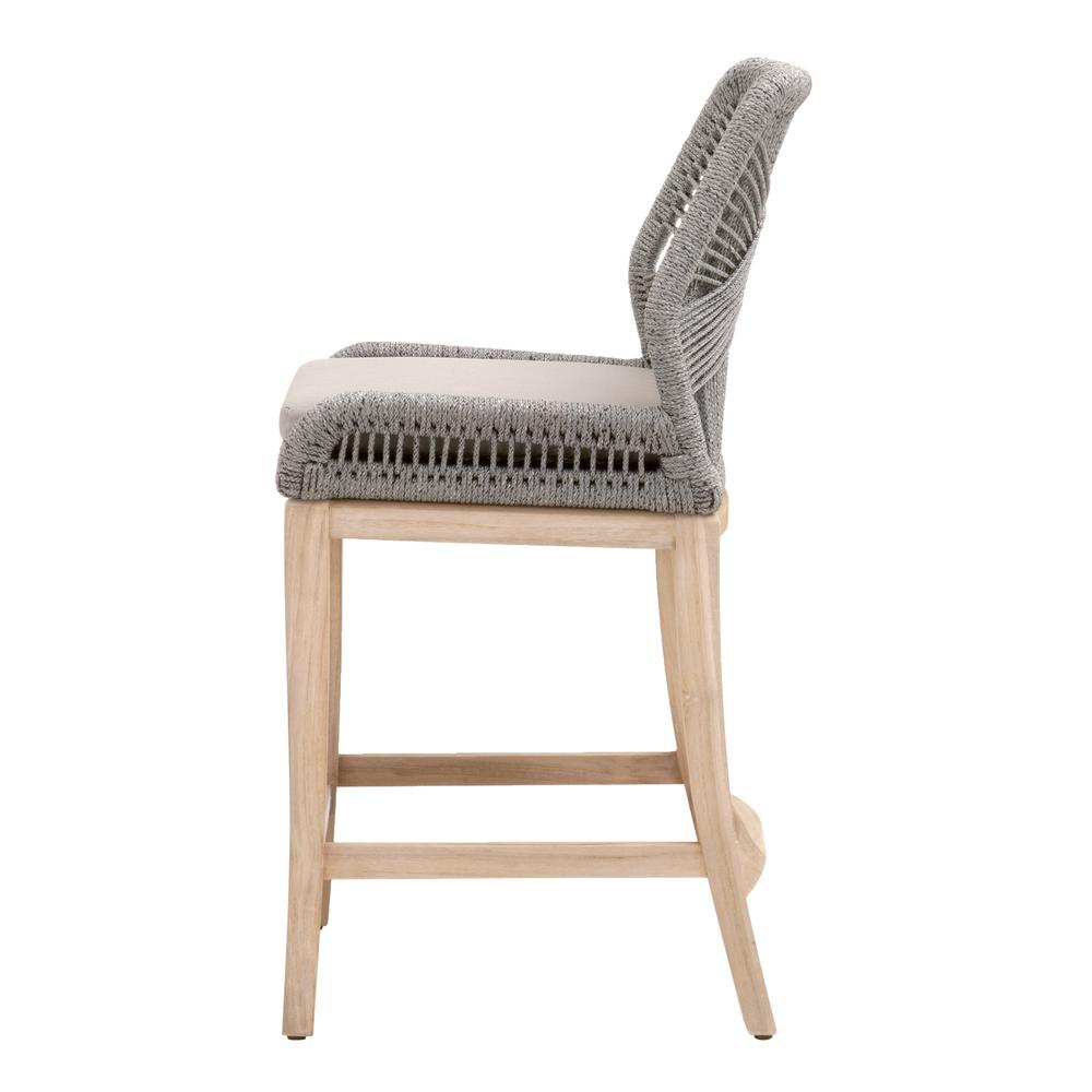 Loom Outdoor Counter Stool  in Gray Teak. Picture 3